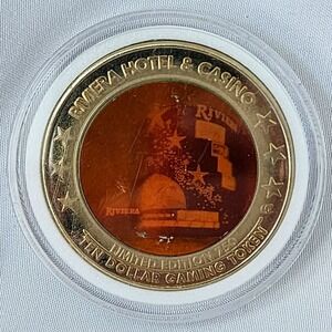 Riviera Casino Holographic $10 Dollar Token Chip 1/750 Valentines Day 2004 Rare